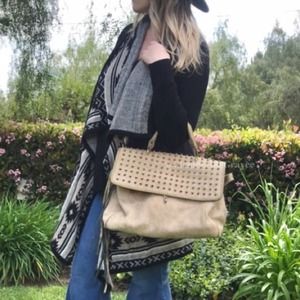 Cassandra Los Angeles Cowhide Studded Handbag